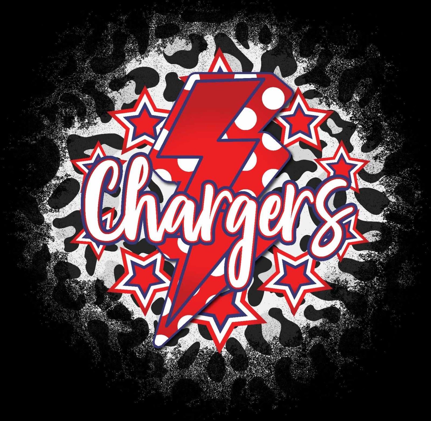 Choctaw County Chargers Lightning Bolt Vibrant Graphic Tee